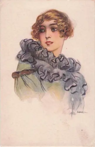 Künstler: M. Monteloyo. Art Déco. Elegante Dame im Glamour-Stil. -803432