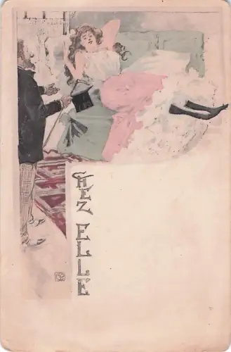 ILLUSTRATOREN-THEMA - POSTKARTE, SIGNIERT VON "CONRAD", ZU HAUSE - JUGENDART -805294