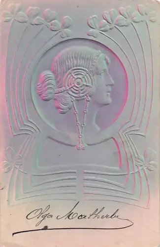 Jugendstil, Freiheitsstil – Schöne Frau – Relief, geprägt – -805288