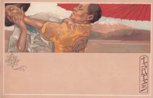 Künstler-AK sign. Giovanni Mataloni: Kämpfende Menschen, Jugendstil -805312