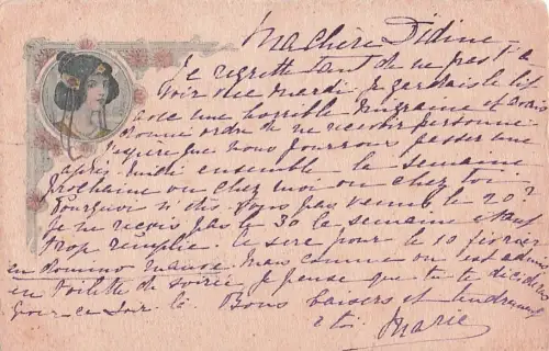 Ansichtskarte aus der Zeit des Jugendstils -805286