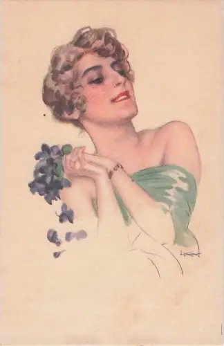 Künstlersignierte AK HR3972 aus der Serie „Lady Cornflower“ von Metlicovitz -803460