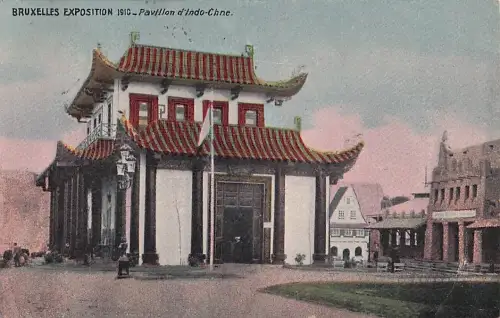 Ak Brüssel, Weltausstellung 1910, Pavillon Indo Chine -803618