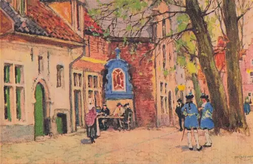 Brüssel, oft betitelt als "Une Ruelle du Vieux Bruxelles" (Eine Gasse im alten Brüsse -803728