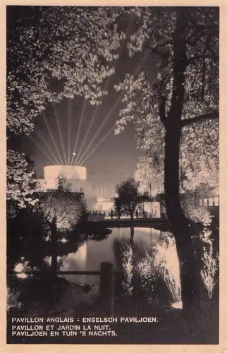 Ak Brüssel Belgien, Weltausstellung 1935, Englischer Pavillon, Nachtbeleuchtung -803756
