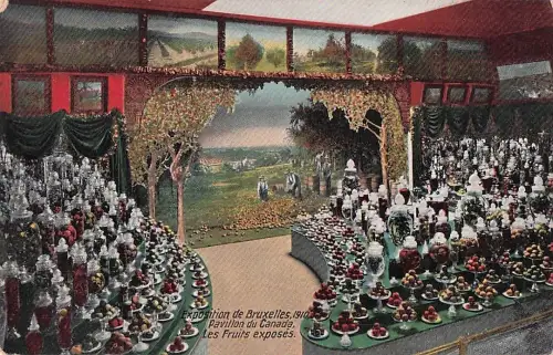 Exposition de Bruxelles, 1910, Pavillon du Canada, Les Fruits exposés. -803726