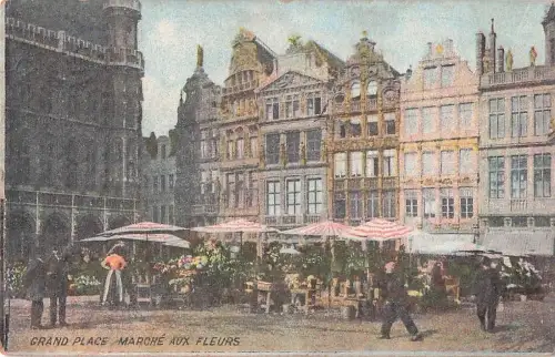Postkaart Brüssel Bruxelles Grand Place/Marktstände 1915 -803620