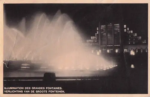 Ak Brüssel Brüssel, Ausstellung 1935, Beleuchtung der Großen Brunnen -803680