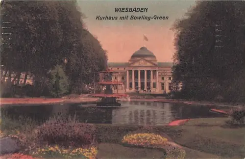 Ansichtskarte Wiesbaden Kurhaus u. Bowling Green -803862