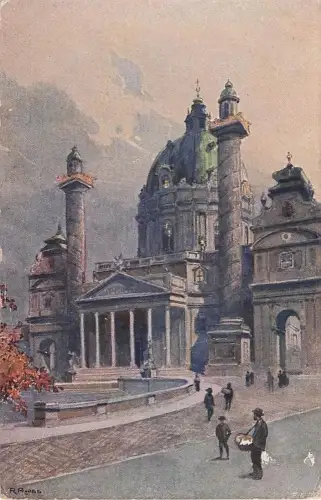 Künstler-AK R. Preuss: Wien, Karlskirche -804252