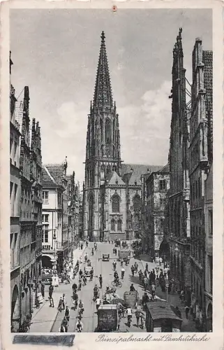 Münster in Westfalen, Prinzipalmarkt mit Lambertikirche -804018