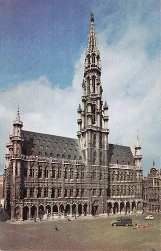 Vintage-Postkarte Rathausturm Grand-Place Brüssel Belgien -803816