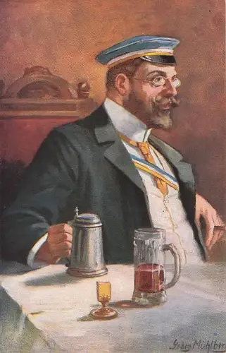 G. Muhlberg „Der alte Herr“ Gentleman mit Bierkrug -804446