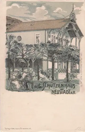 Neustadt Haardt Schuetzenhaus Zeichnung Kuenstlerkarte Kat. Neustadt an der Weinstr. -804180