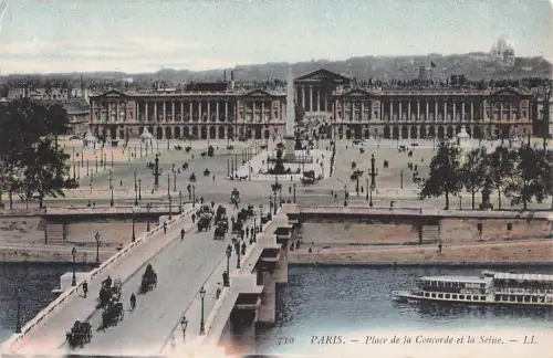 Vintage-Postkarte, Place de la Concorde, Paris, Frankreich, unfrankiert -804330