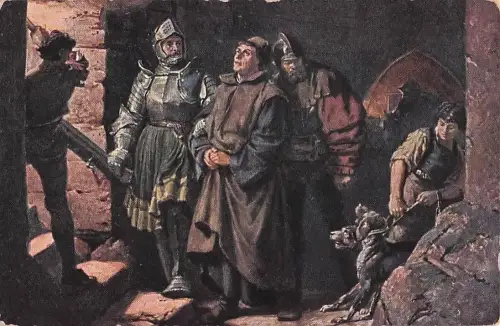 Künstler Ansichtskarte / Postkarte Thumann, Reformator Martin Luther, Ankunft auf der Wartburg 1521, Berlepsch,v. Wenckheim -804542
