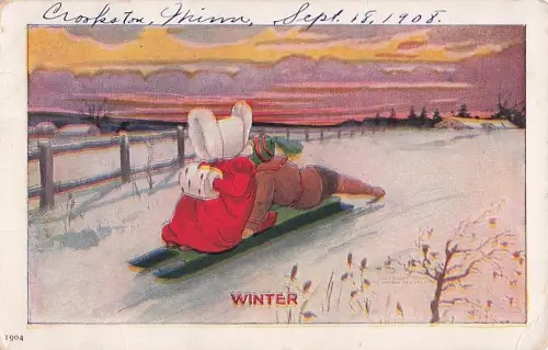 Künstlersignierte Postkarte Dixon Ullman Mfg. Co. Sunbonnet Babies Vintage -804494