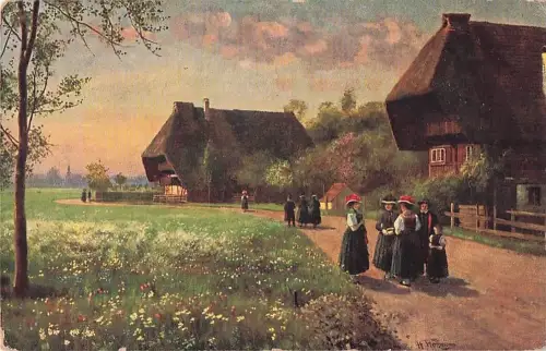 Künstler-AK H. Hoffmann: Frauen in traditioneller Tracht -804628