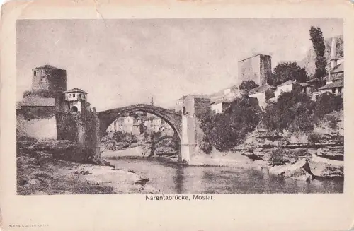 Mostar Narentabruecke K.K. Polizei Lotterie Gebrauchsspuren -804792