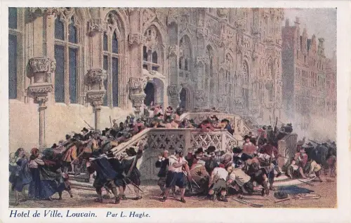 Hotel de Ville, Louvain. Par L. Haghe. -804890