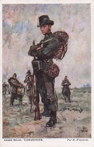Künstler-Ansichtskarte M. Wagemans: Belgische Armee, Carabinier -804888