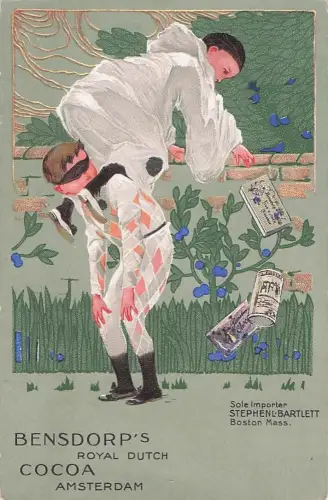 Jahre BOSTON, MA, BENSDORP'S COCOA HARLEQUIN BARTLETT PIONIERZEIT-POSTKARTE -804996