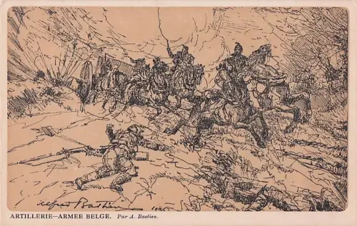 Belgischer Armeeartilleriemaler A. Bastien 1915 -804930
