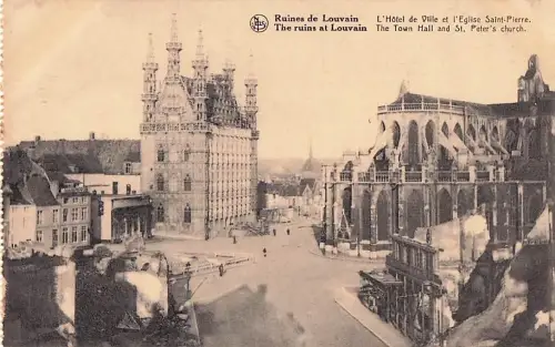 Nels Ruines de Louvain Die Ruinen von Löwen Das Rathaus und St. Peter -804966