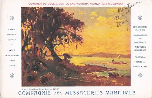 Werbepostkarte der französischen Reederei Compagnie des Messageries Maritimes aus dem frühen 20. -805000