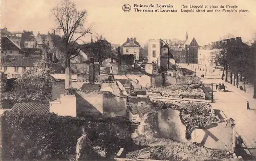 Lothringen, Frankreich, Erster Weltkrieg, Leopoldstraße, Ruinen des People's Place, Postkarte von 1914 -804972