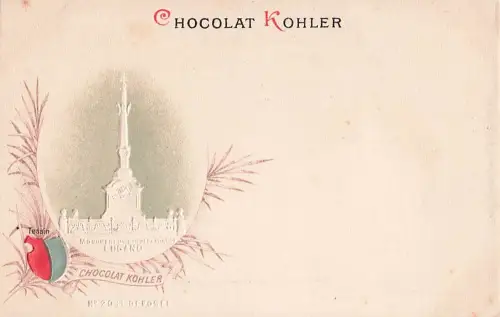 Präge-Lithographien Schweizer Schokoladenmarke Chocolat Kohler. -805022