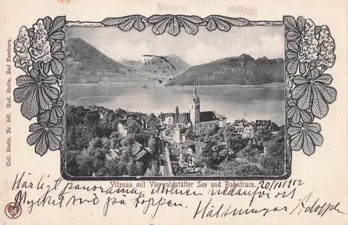 Passepartout Ak Vitznau Kanton Luzern, Vierwaldstättersee, Bahntrace -805066