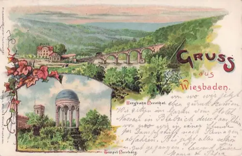 Gruss aus Wiesbaden - Litho -805360
