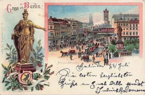 Ak Berlin Alexanderplatz Statue Berolina -805420