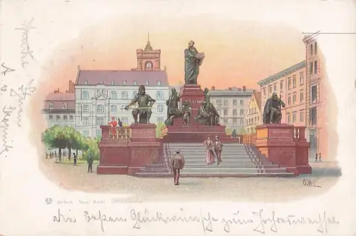 Berlin - Neuer Markt - Litho -805332