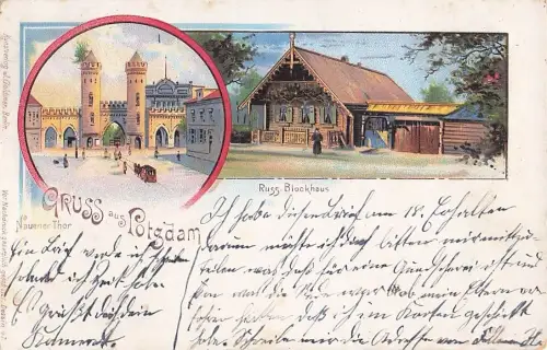 Litho Potsdam in Brandenburg, Nauener Tor, Russisches Blockhaus -805398