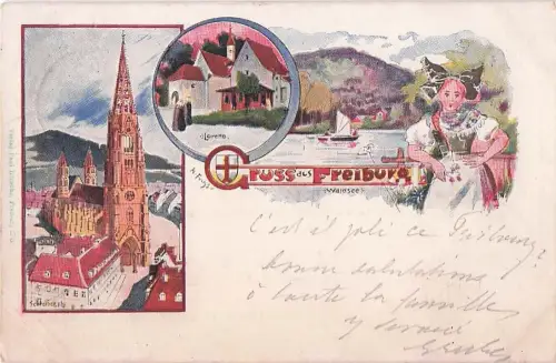 Gruss aus Freiburg - Litho -805490