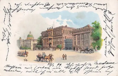 Alte Lithografie Postkarte BERLIN Kaiser Wilhelm I Palast -805396