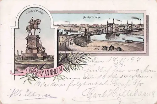 Mannheim Kaiserdenkmal Neckarbruecke Kat. Mannheim -805346