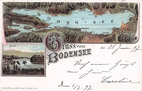 AK / Ansichtskarte Bodensee Region Panorama Rheinfall -805406