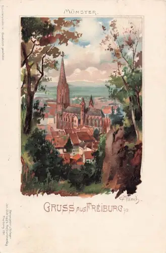 Künstler-AK Carl Münch: Freiburg i /B., Münster -805442