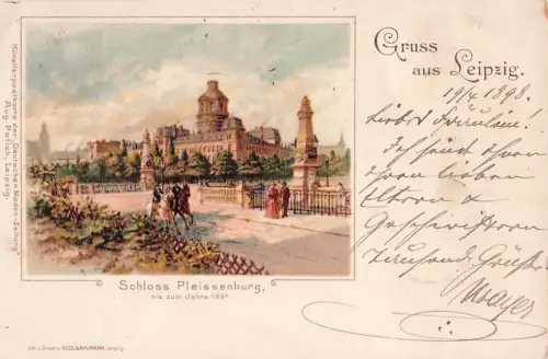 Gruss aus Leipzig - Schloss Pleissenburg - Litho -805426