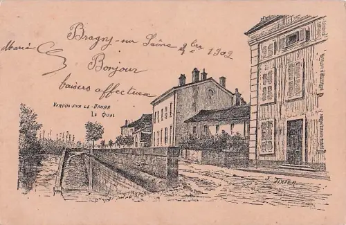 1902, die eine Ansicht von "Bragny-sur-Saône" in Frankreich zeigt. -805684