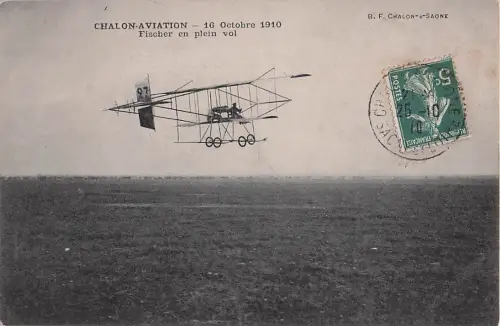 CHALON-AVIATION - 16 Octobre 1910 Fischer en plein vol -805596
