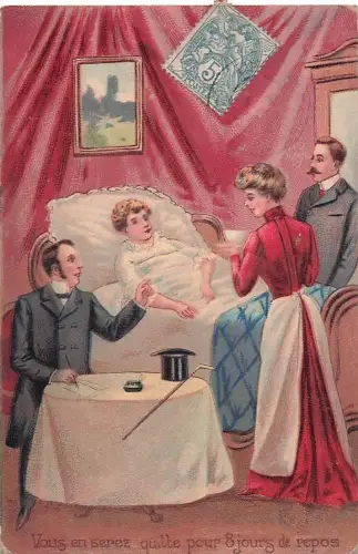 Kranke Dame, Arzt „8 Tage Ruhe…“, ca. 1905/10 -805660