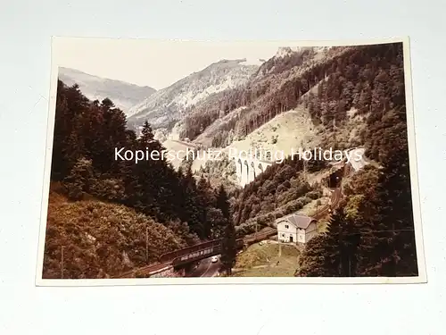historisches Foto – 1957 – Ravennaschlucht – Ravenna-Viadukt – Schwarzwald – Breitnau – Gleise – Strasse – Haus