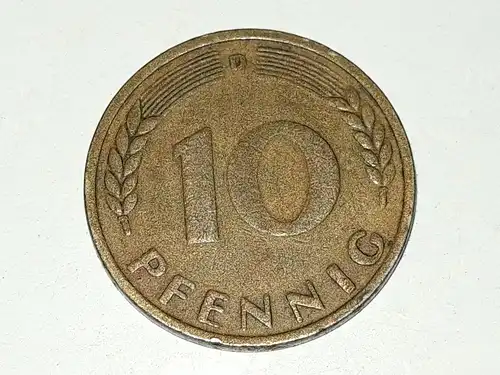 10 Pfennig – 1949 D – Band Deutscher Länder  - Fehlprägung