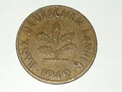 10 Pfennig – 1949 D – Band Deutscher Länder  - Fehlprägung