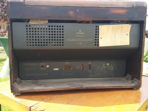 Nr. 33 Siemens Phonosuper K43 mit Plattenspieler und original Schaltplan – Baujahr 1954/55 - Röhrenradio  