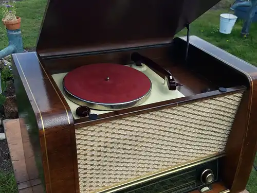 Nr. 33 Siemens Phonosuper K43 mit Plattenspieler und original Schaltplan – Baujahr 1954/55 - Röhrenradio  